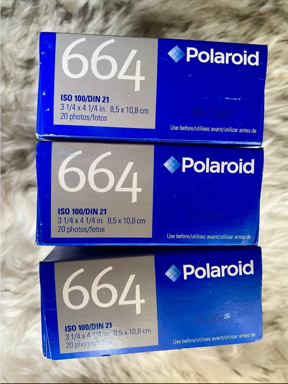 Polaroid 664 LOT 3 boxes -Black & White Instant Film – 20 photos New- Exp 2009